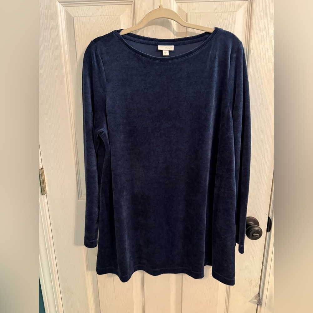 J. Jill Blue Tunic with Relaxed Fit and Textured Fabric